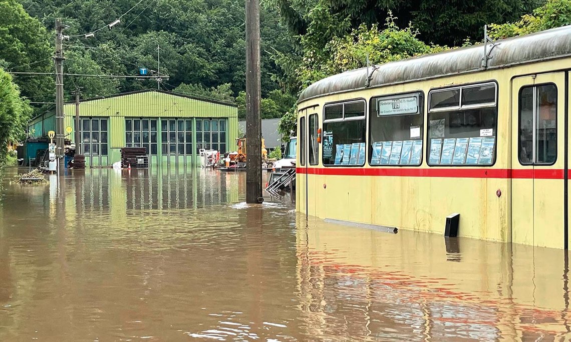 Foto: Georg Kemper überflutetes Straßenbahndepot