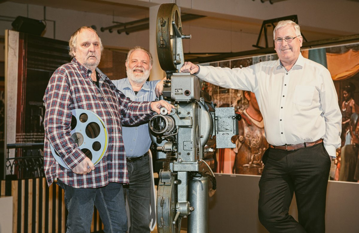 Die drei engagierten Kinokenner und Sammler von der Bielefelder Stiftung Tri-Ergon Filmwerk: Frank Bell, Michael Wiegert-Wegener, Holger Schettler (von links).